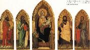 Andrea di Orcagna Madonna and Child Enthroned with Two Angels and SS.Andrew,Nicholas,john the Baptist and James oil painting reproduction